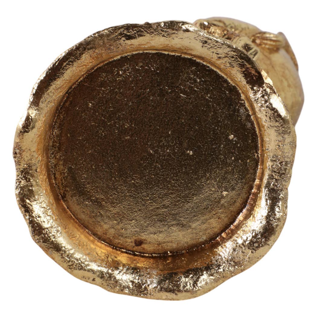 Decorative Bowl - Gold Resin Elephant Trunk, 6 in.