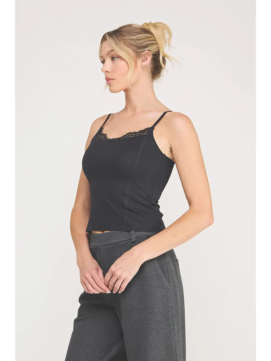 Cami Bralette with Eyelash Lace Trim