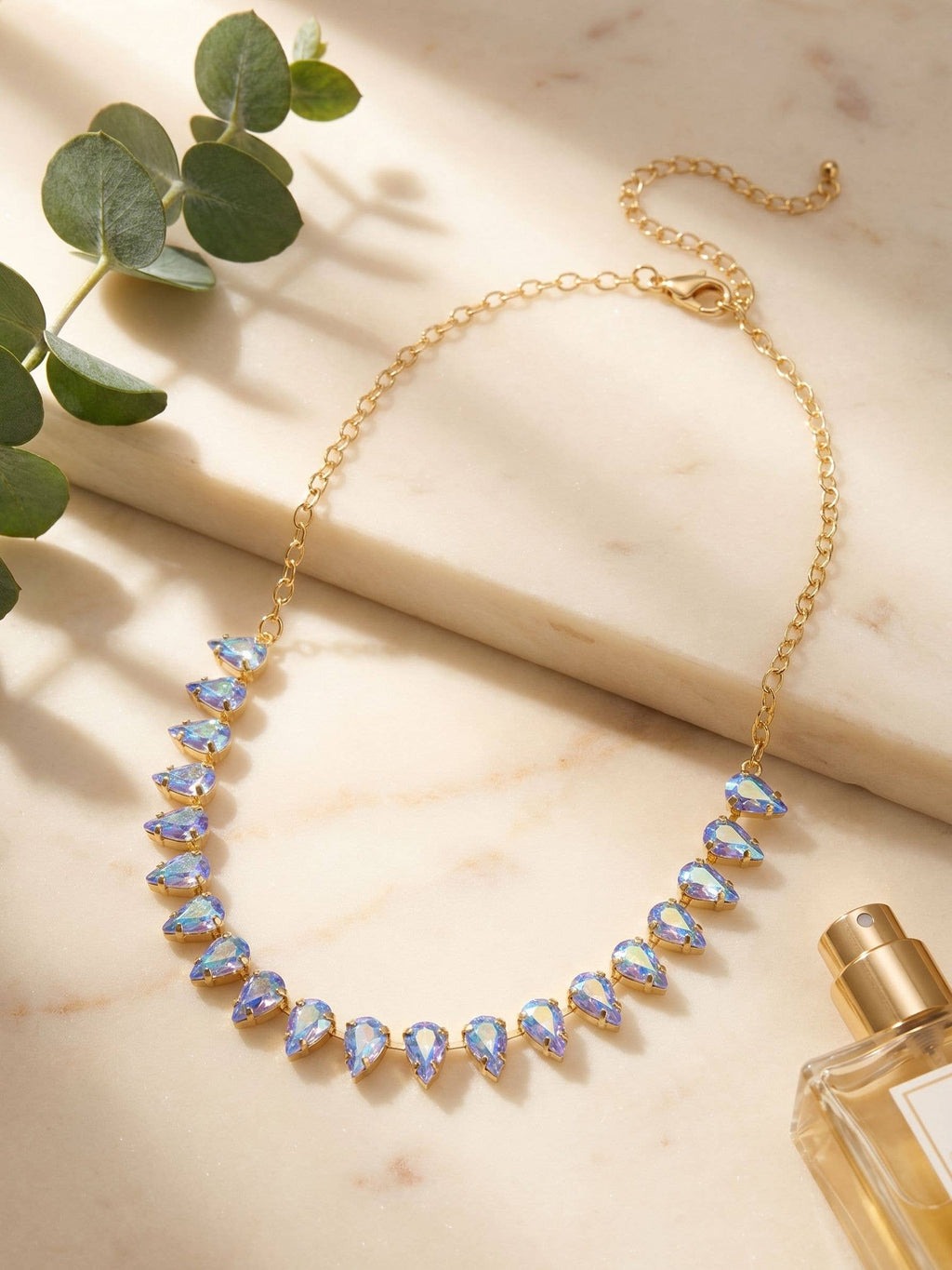 Studio Teardrop Tennis Necklace - 6NGH9BGLTS: Blue