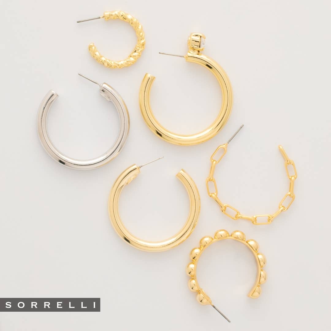 Keeley Studded Hoop Earrings | Clear