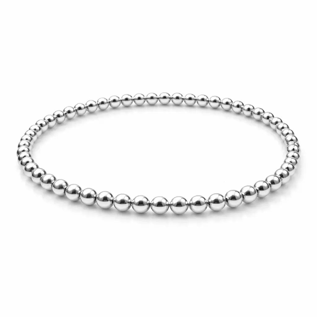 3mm Sterling Silver Karma waterproof bracelet: 6.5"