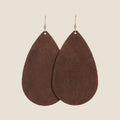 Mocha Suede Leather Teardrop Earrings: M