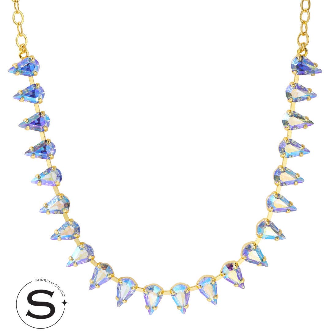 Studio Teardrop Tennis Necklace - 6NGH9BGLTS: Blue