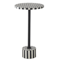 22" Black & White Geometric Drink Table