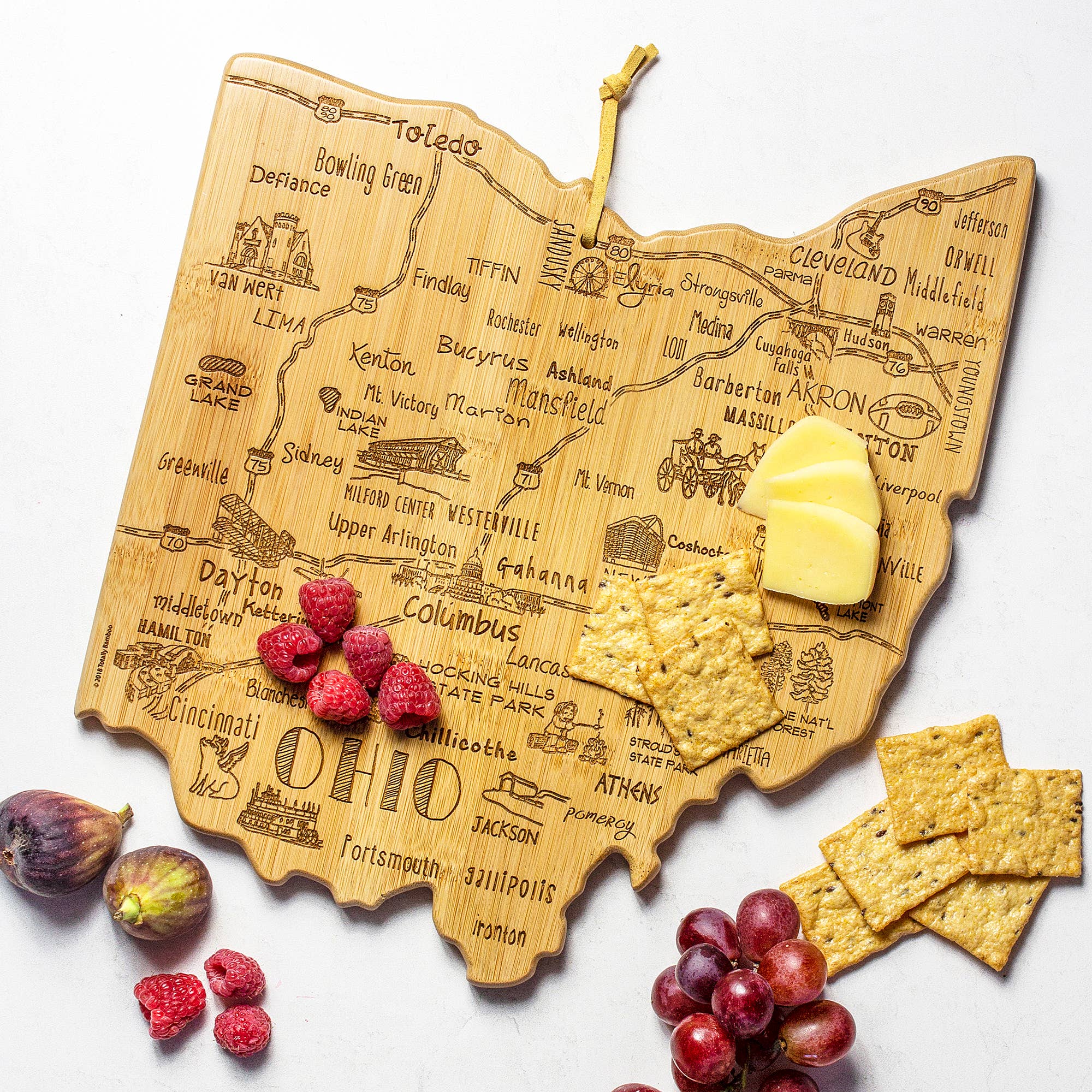 Destination Ohio Cutting Board with Engraved Artwork