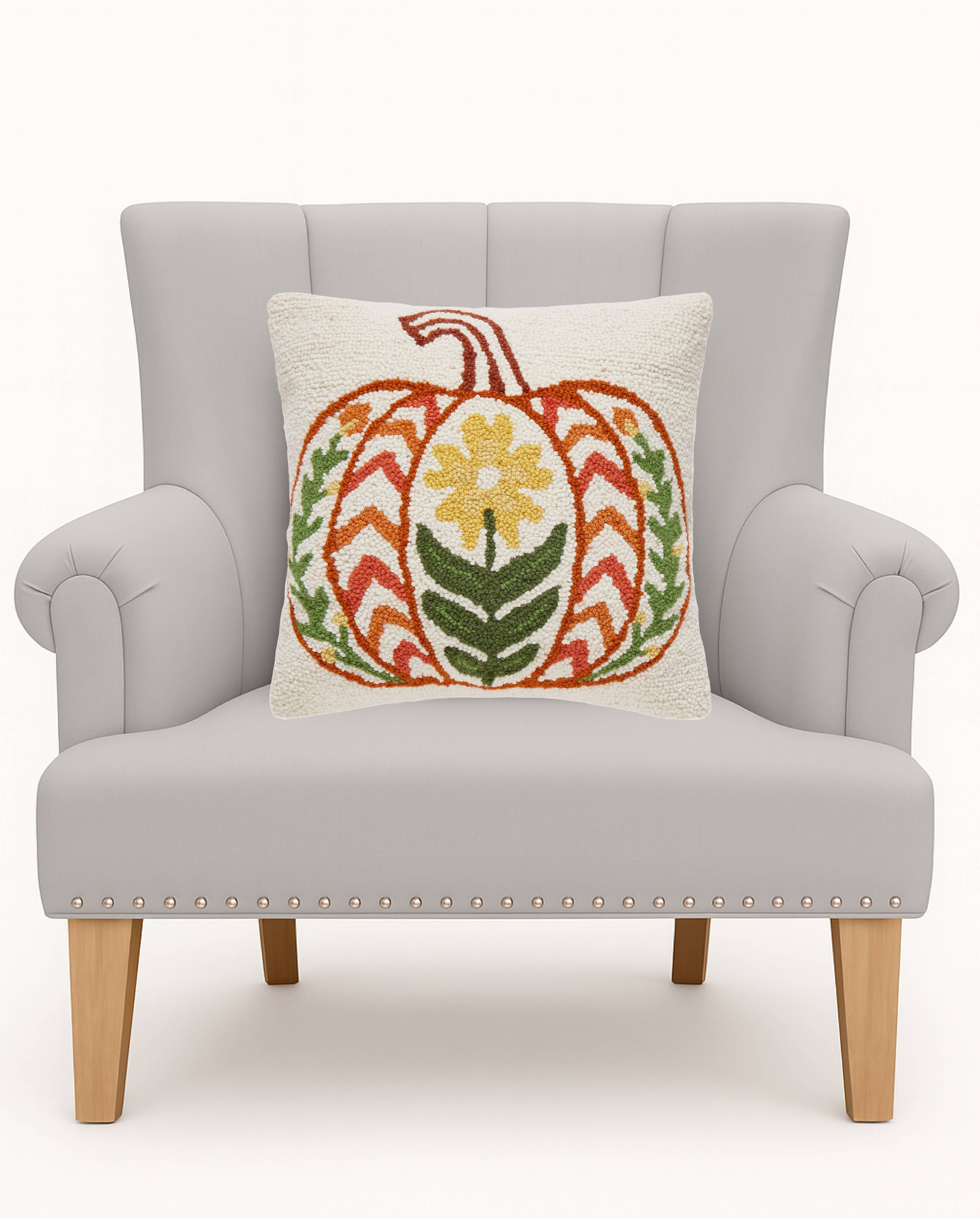 Fall Folk Pumpkin Hook Pillow