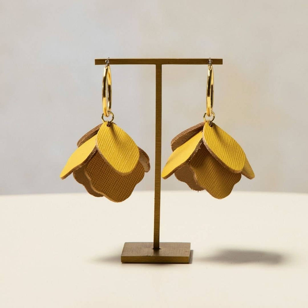 Marigold Margot Petal Hoop Earrings: Gold