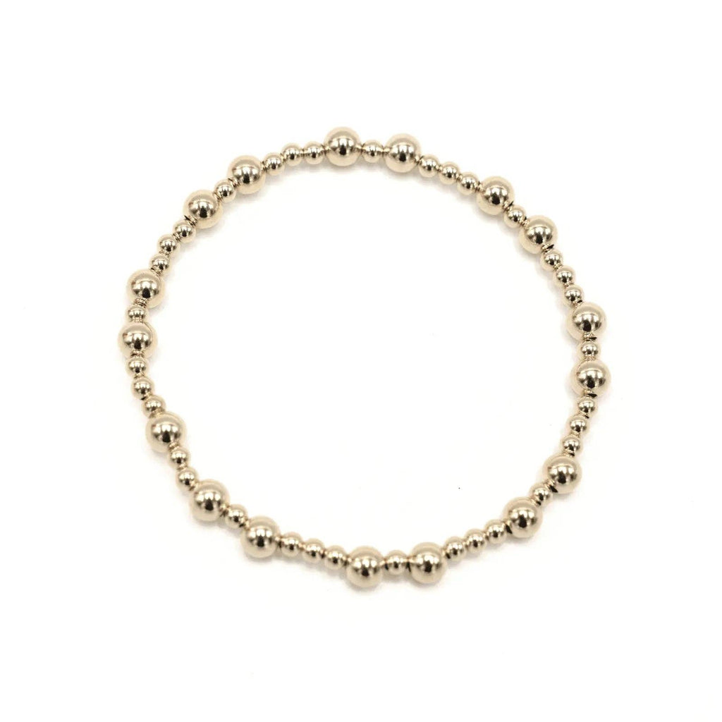 The Charleston 3x5 14k Gold filled Beaded Bracelet: 6.5"