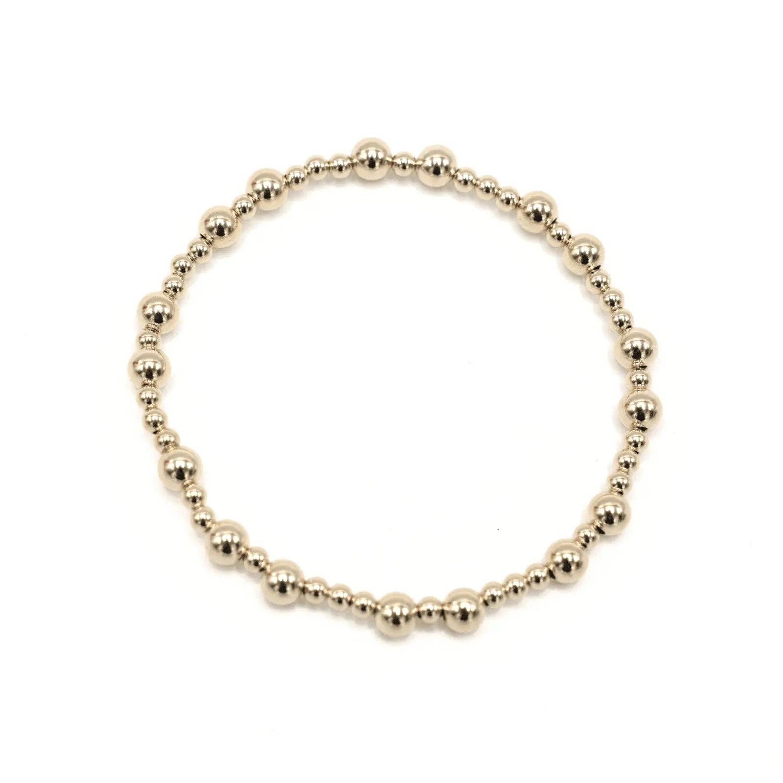 The Charleston 3x5 14k Gold filled Beaded Bracelet: 6.5"