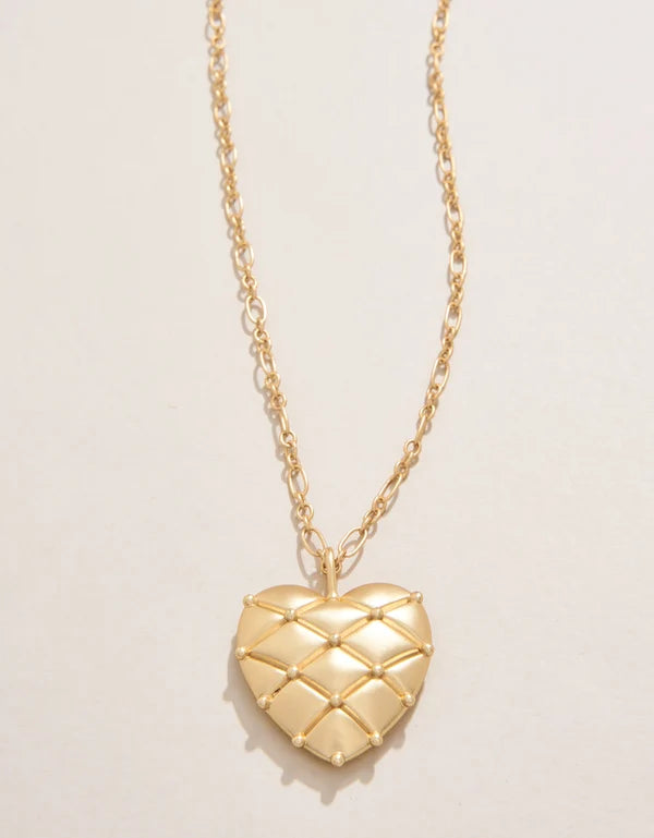 Big Heart Pillow Necklace 18"