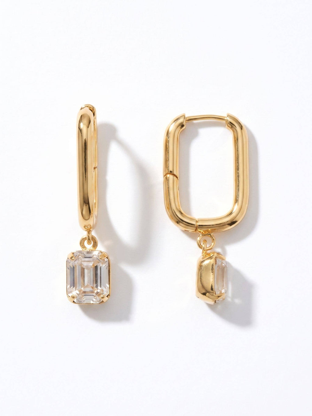 Octavia Rectangle Hoop Earrings - EFY7BGCRY: Clear