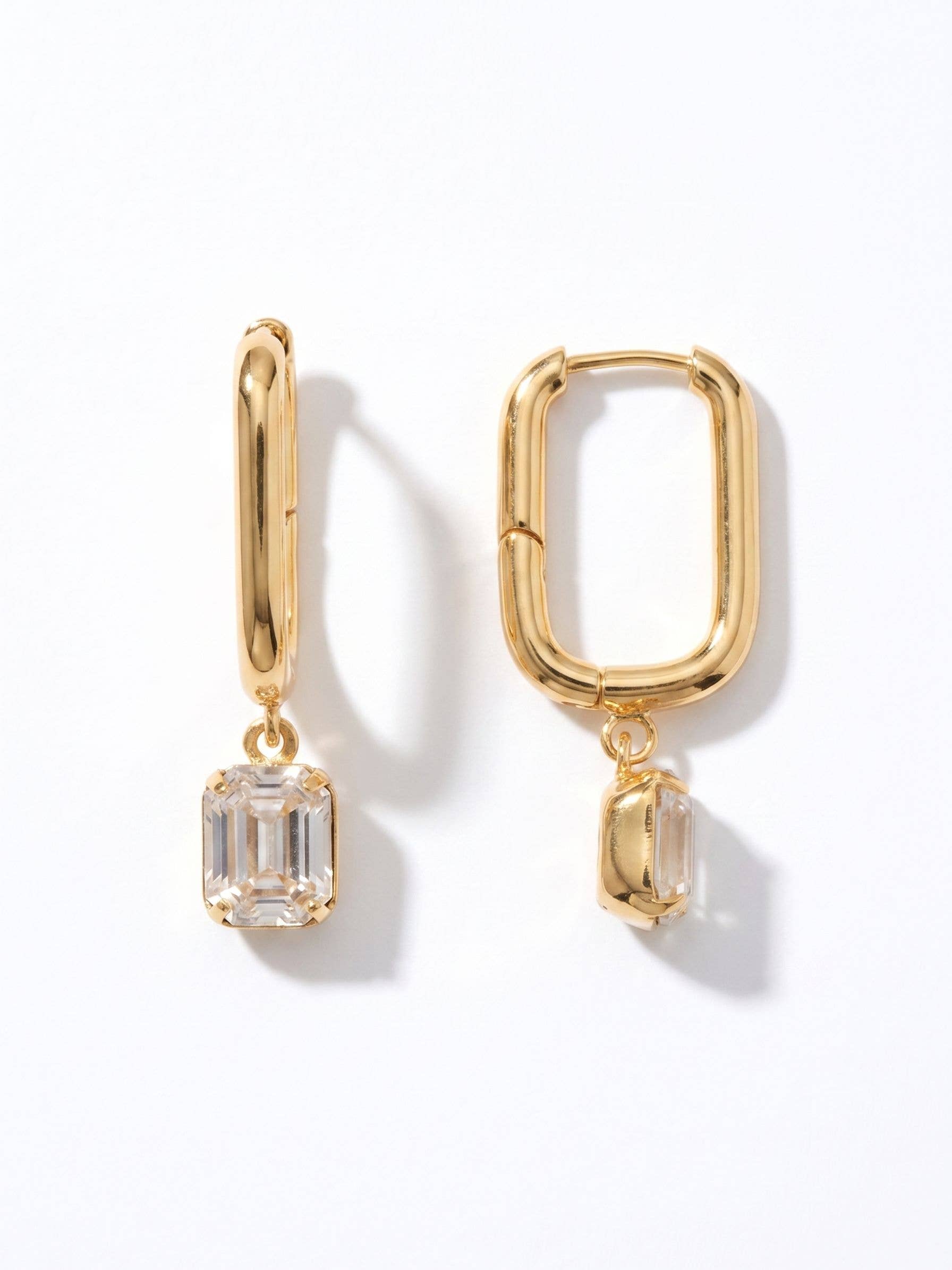 Octavia Rectangle Hoop Earrings - EFY7BGCRY: Clear