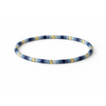 Endless Summer 14k Gold filled & Blues Beaded Bracelet: 7"