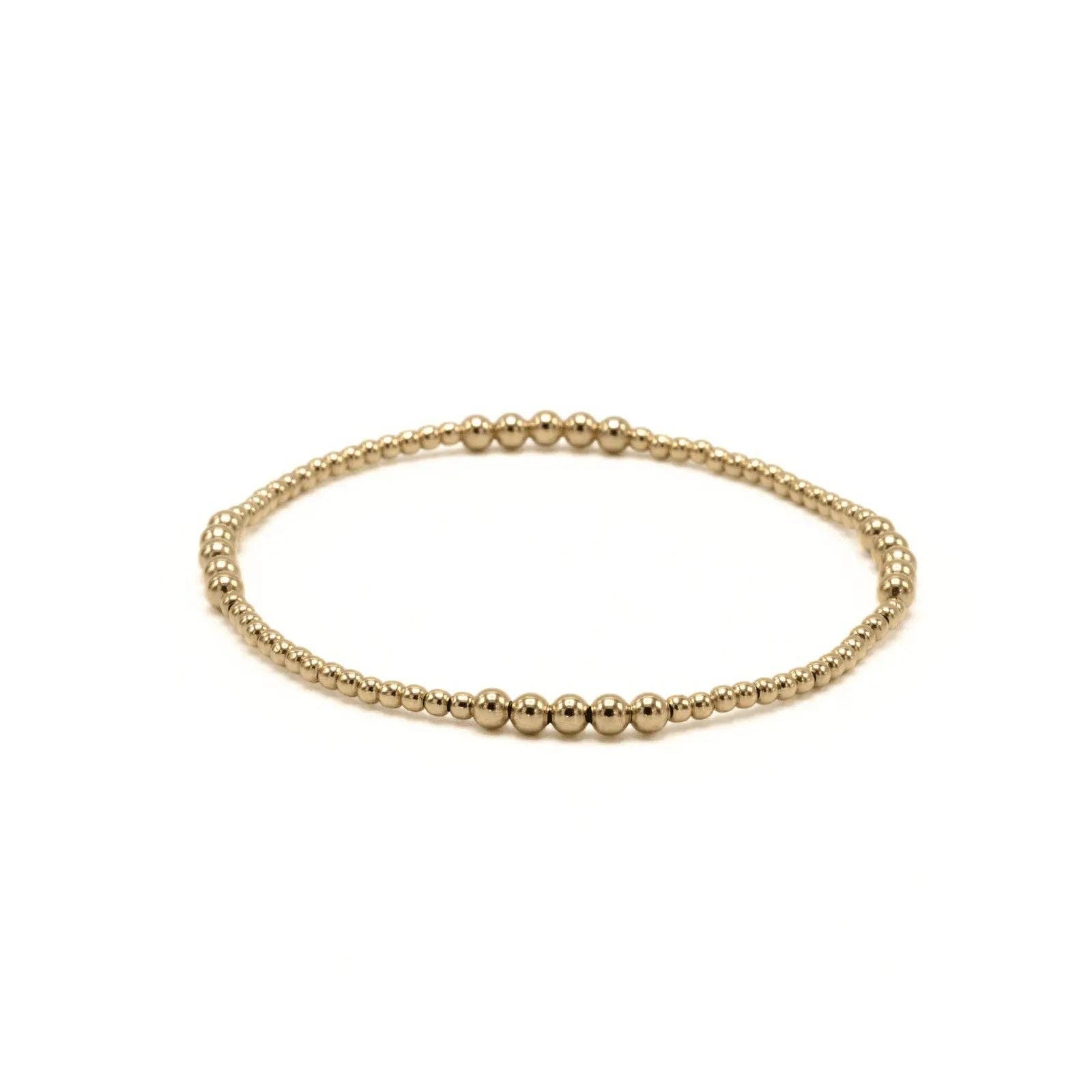 The Hamptons 2x3 14k Gold filled Beaded Bracelet: 7"