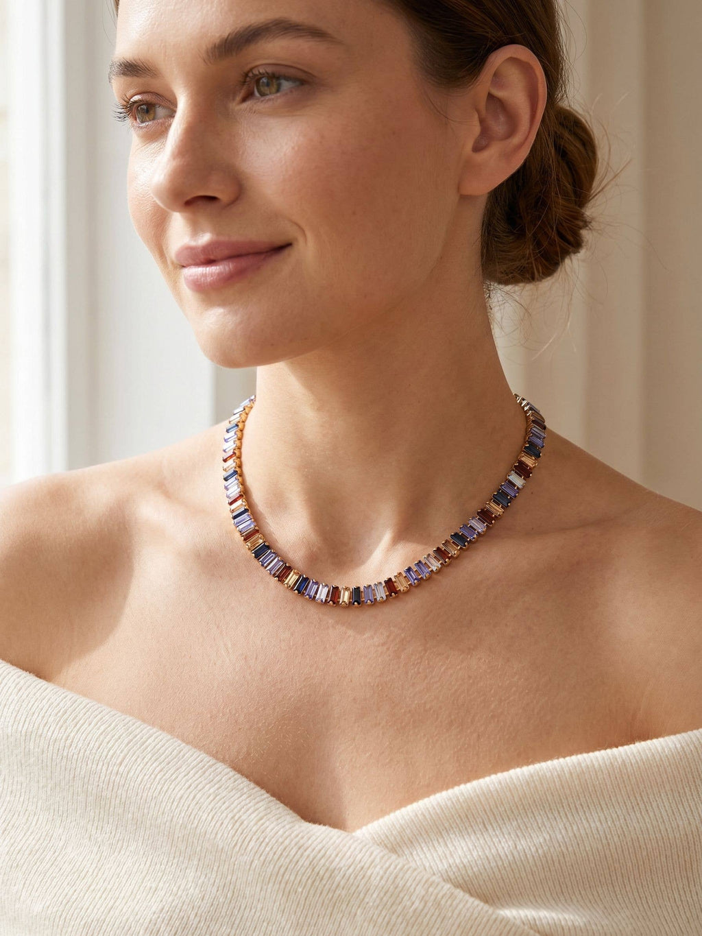 Bianca Choker Tennis Necklace - NFY55BGDNM: Blue