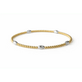 Classic Oval Mixed Metal Gold and Silver Bracelet: 6.5"