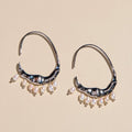 Silver Pearl Statement Hoop Earrings