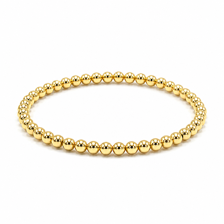 4mm 14k Gold Filled Karma waterproof bracelet: 7"