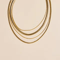 Gold Layered Waterproof Mixed Chain Necklace Set