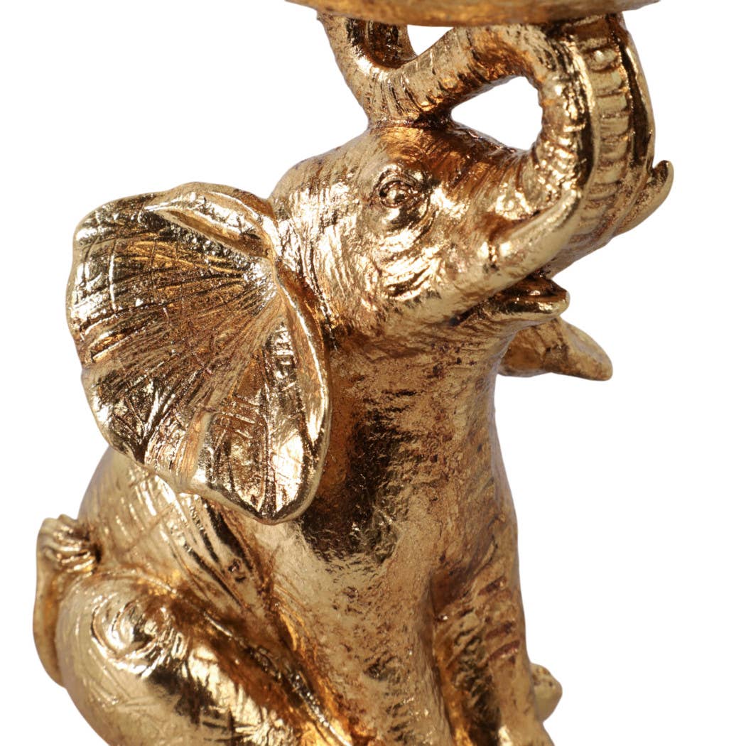Decorative Bowl - Gold Resin Elephant Trunk, 6 in.