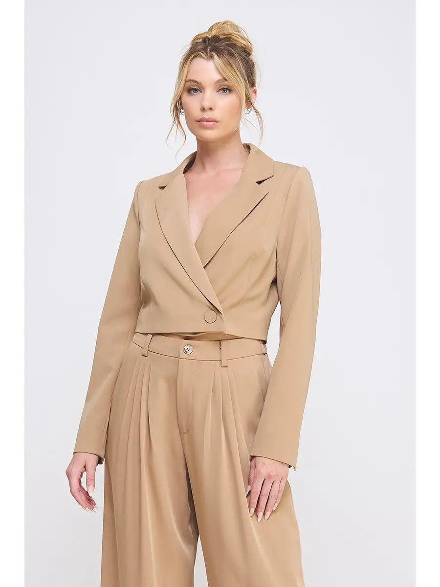 Twill Cropped Blazer