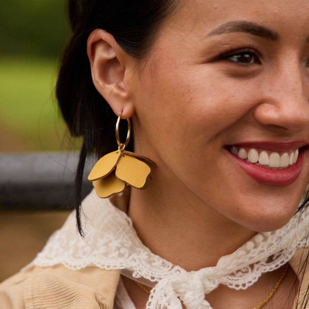 Marigold Margot Petal Hoop Earrings: Gold