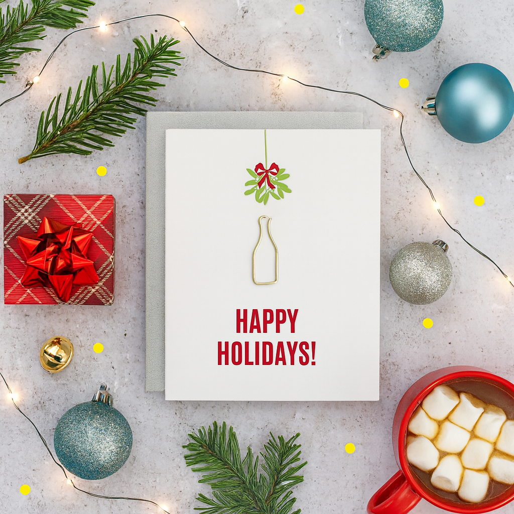 Happy Holidays Mistletoe - Holiday | Christmas Card