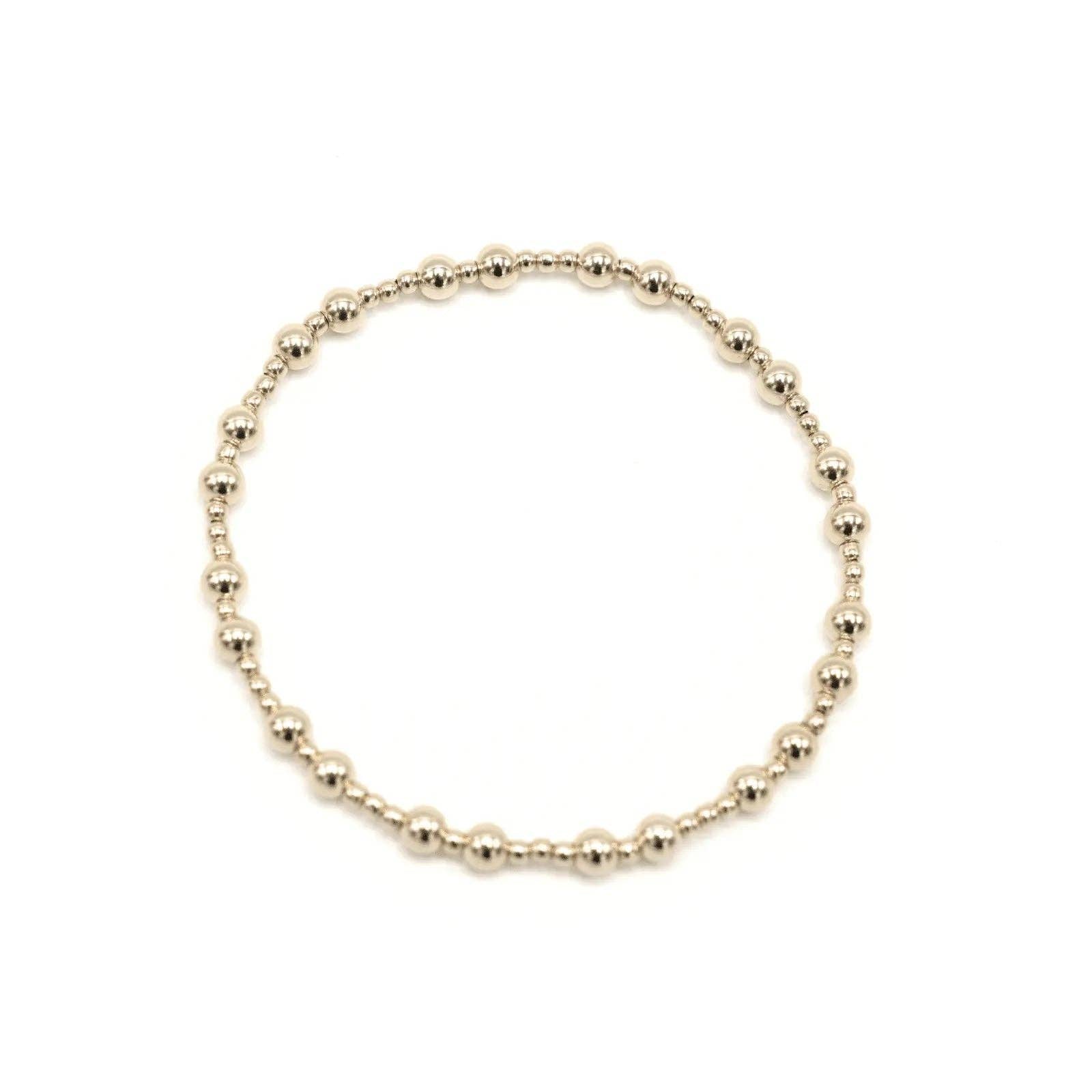 The Charleston 2x4 14k Gold filled Beaded Bracelet: 6.5"