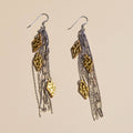Hammered Gold Mixed Metal Jolene Chain Statement Earrings