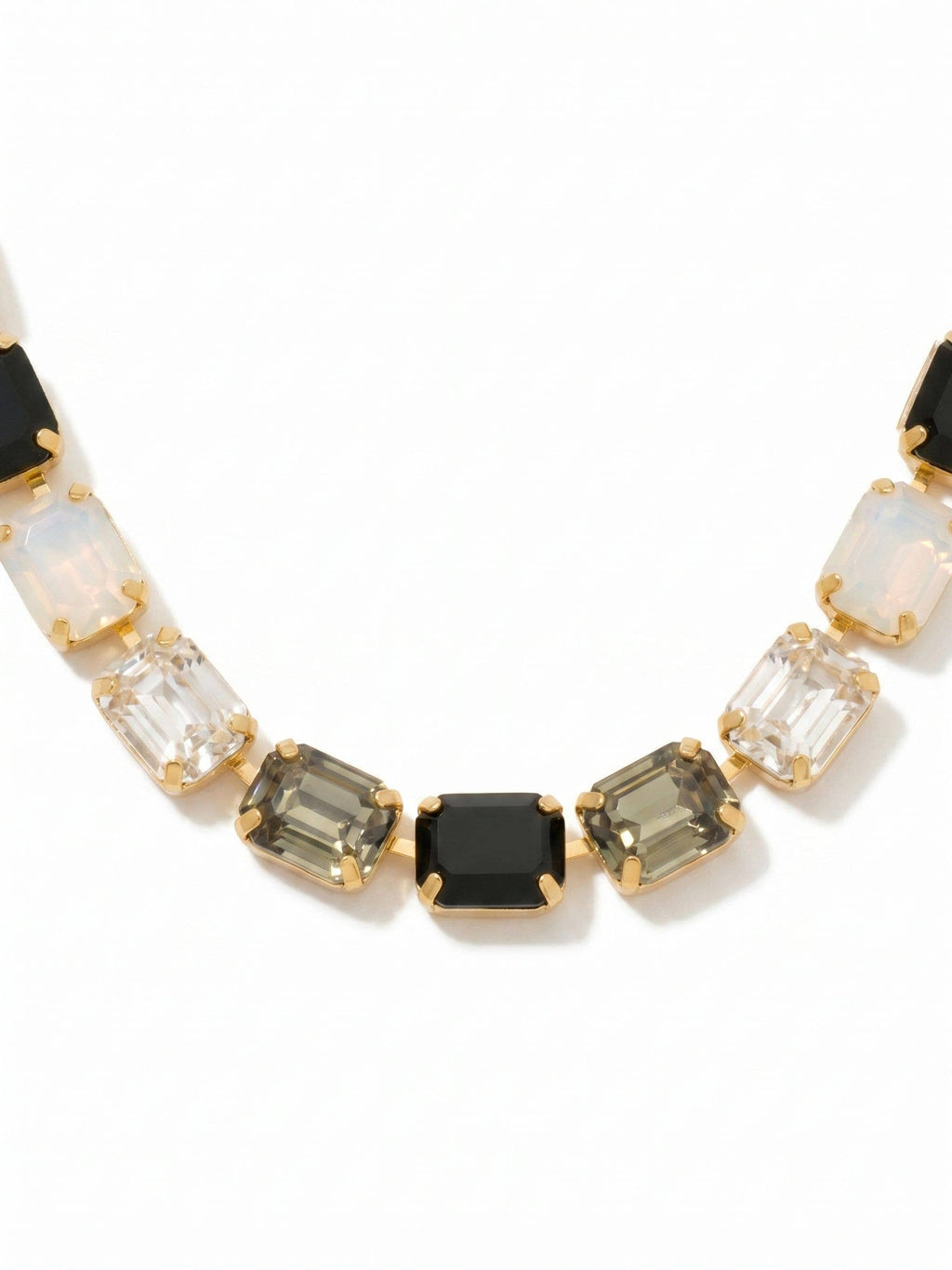 Octavia Paperclip Tennis Necklace - NFZ3BGSNI: Black