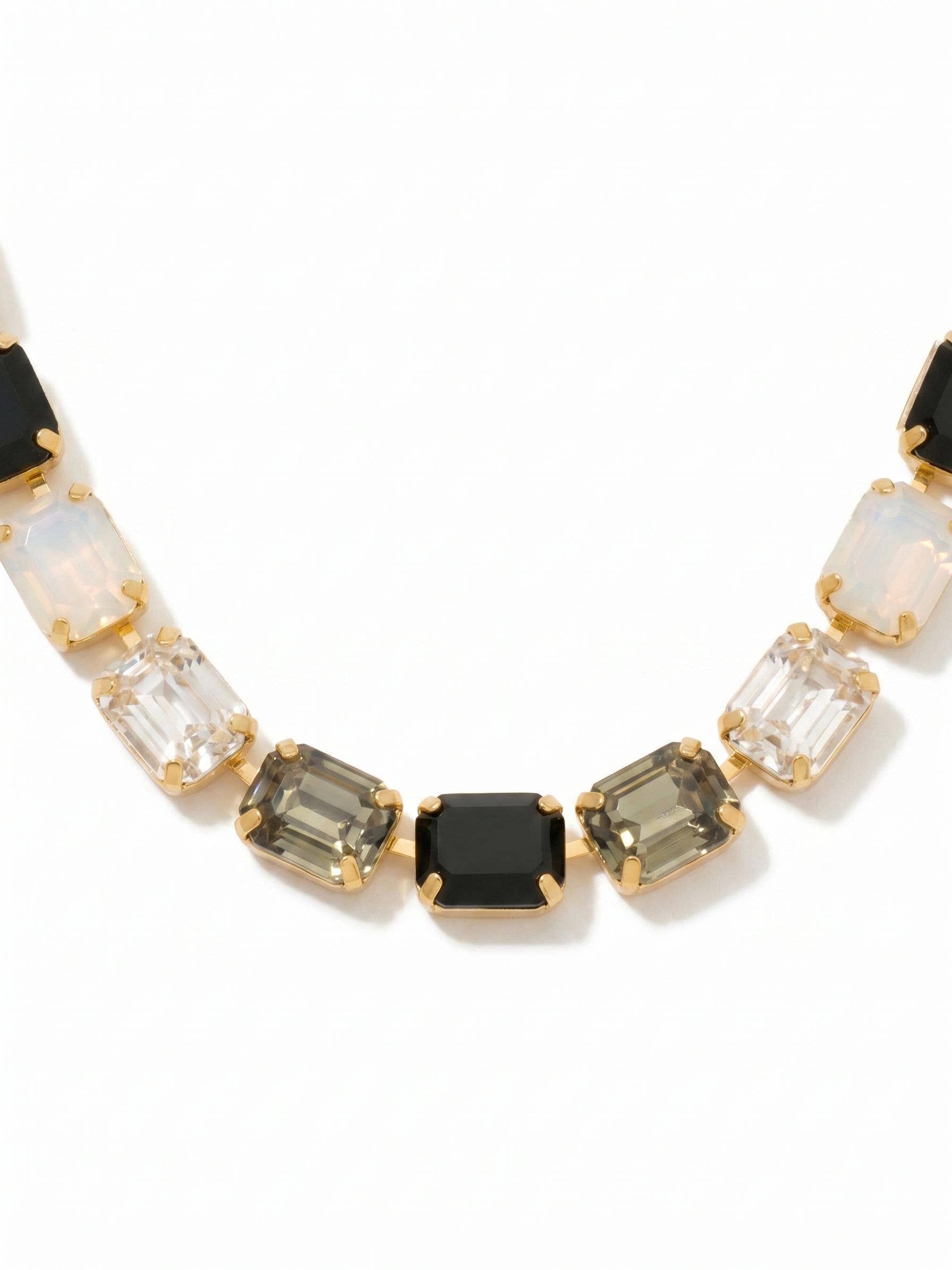 Octavia Paperclip Tennis Necklace - NFZ3BGSNI: Black