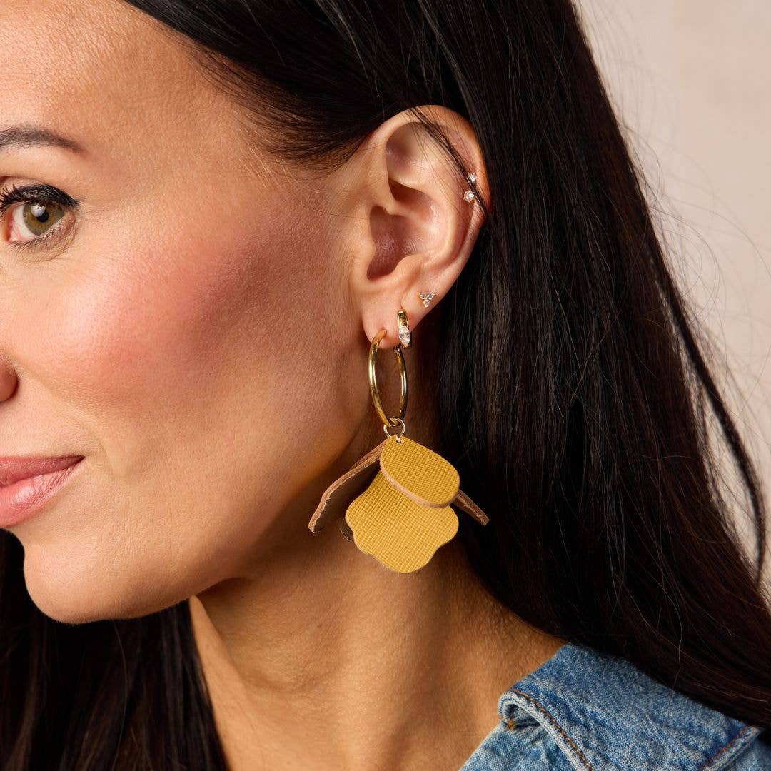 Marigold Margot Petal Hoop Earrings: Gold