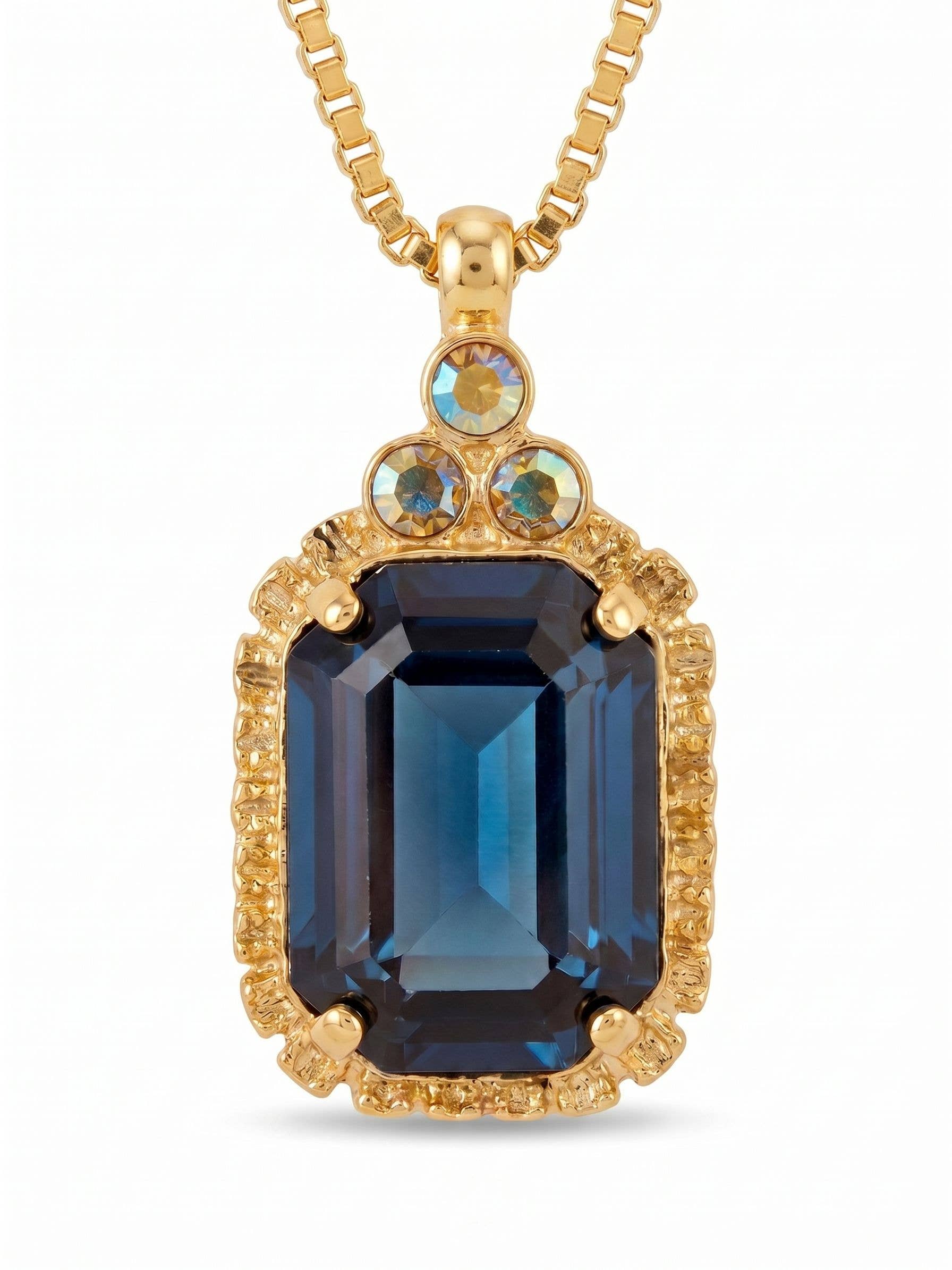 Brynn Embellished Pendant Necklace - NFZ150BGDNM: Blue