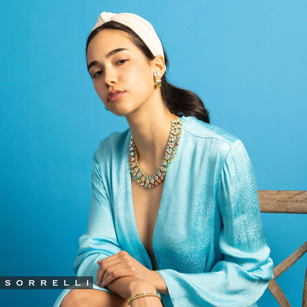 Dani Studded Hoop Earrings - EFP25BGCRY: Clear