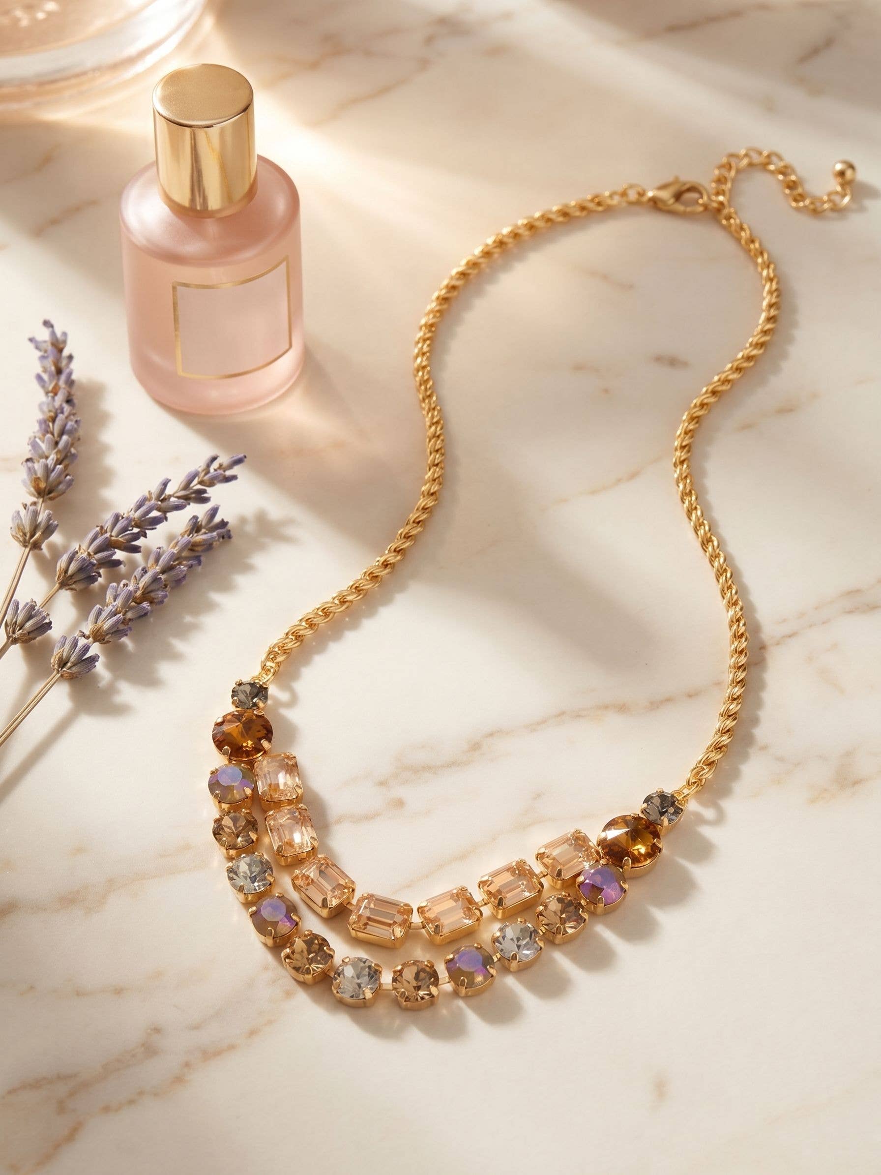 Zelie Tennis Necklace - NFZ22BGHNB: Brown