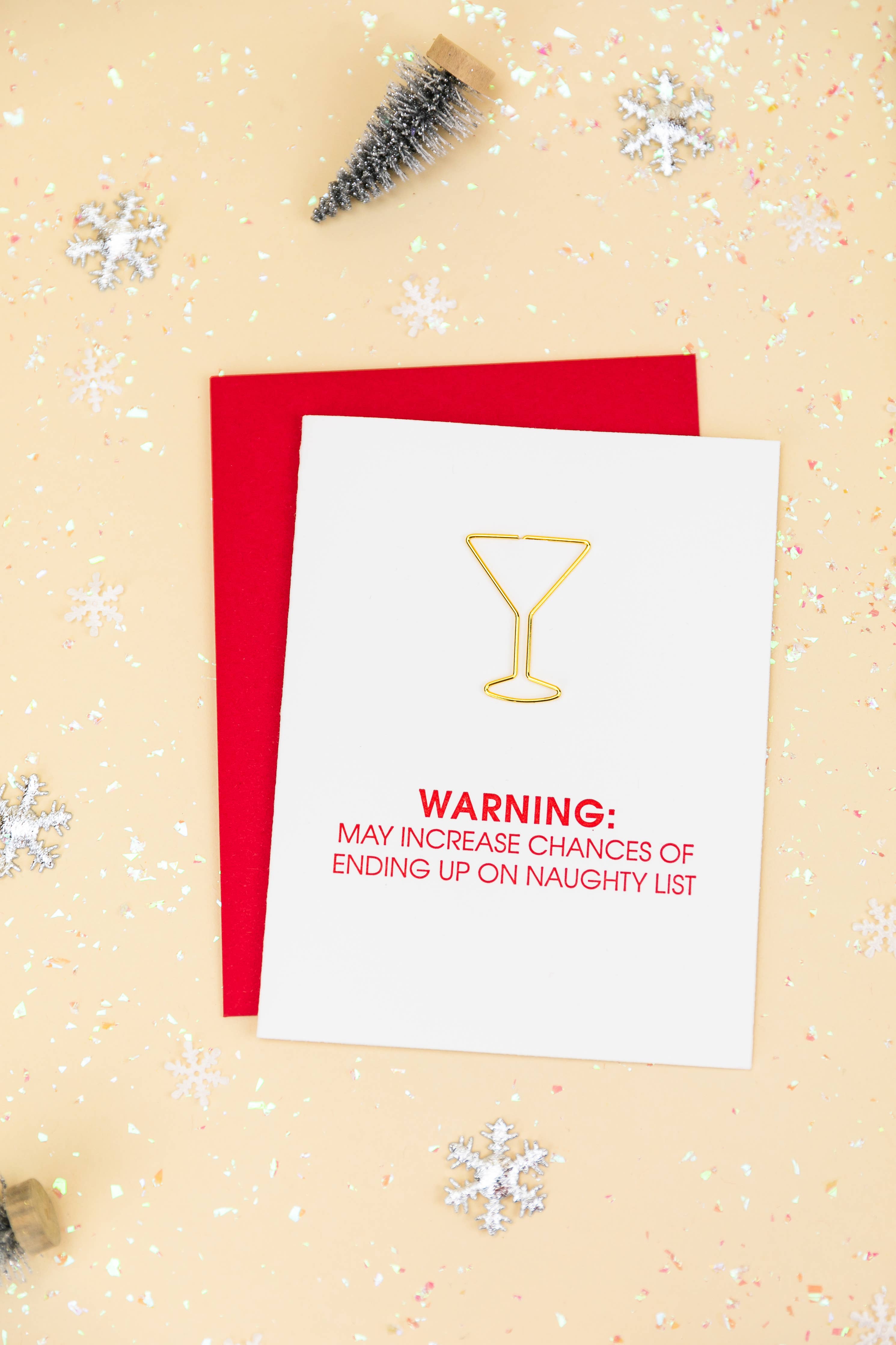 Naughty List Warning - Everyday Letterpress Card