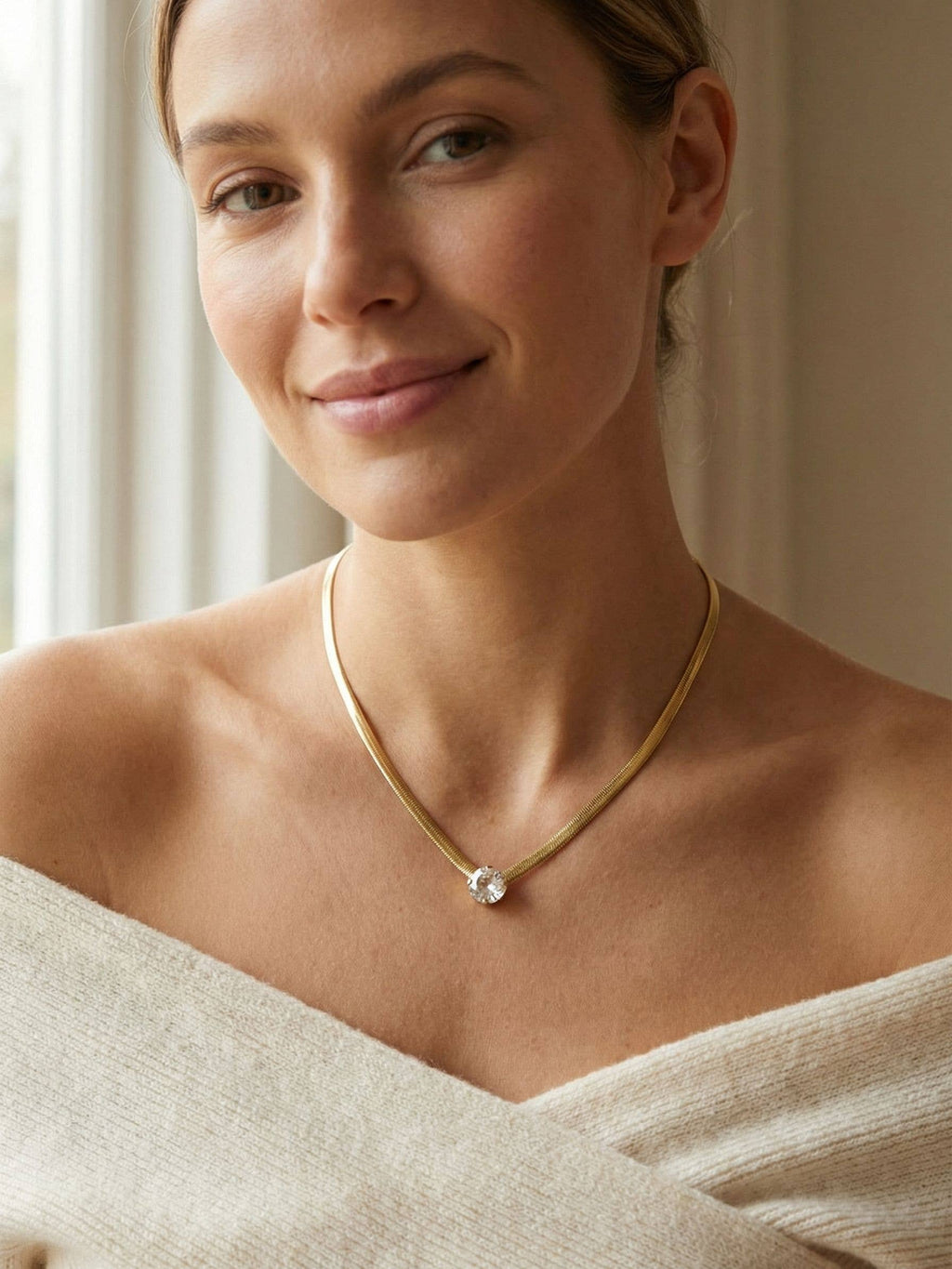 Rowan Pendant Necklace - NFP17BGCRY: Clear