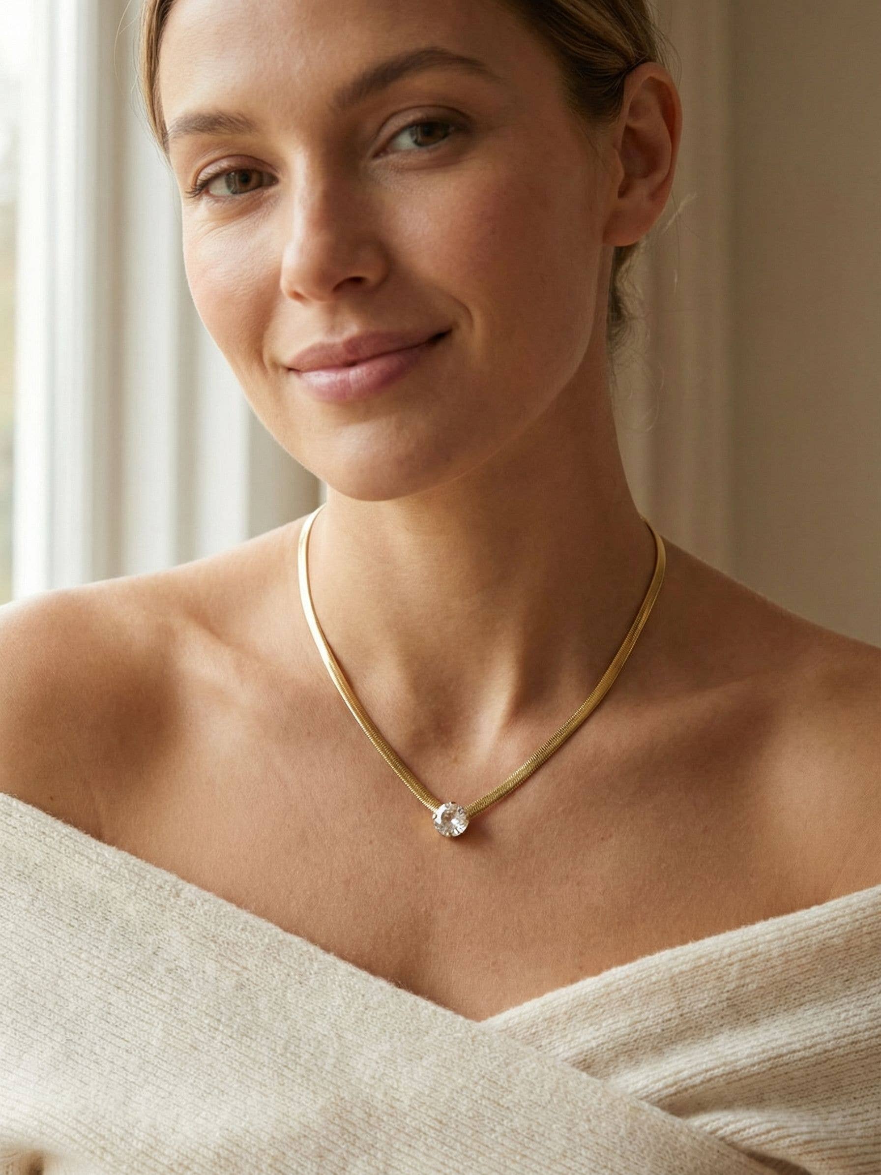 Rowan Pendant Necklace - NFP17BGCRY: Clear