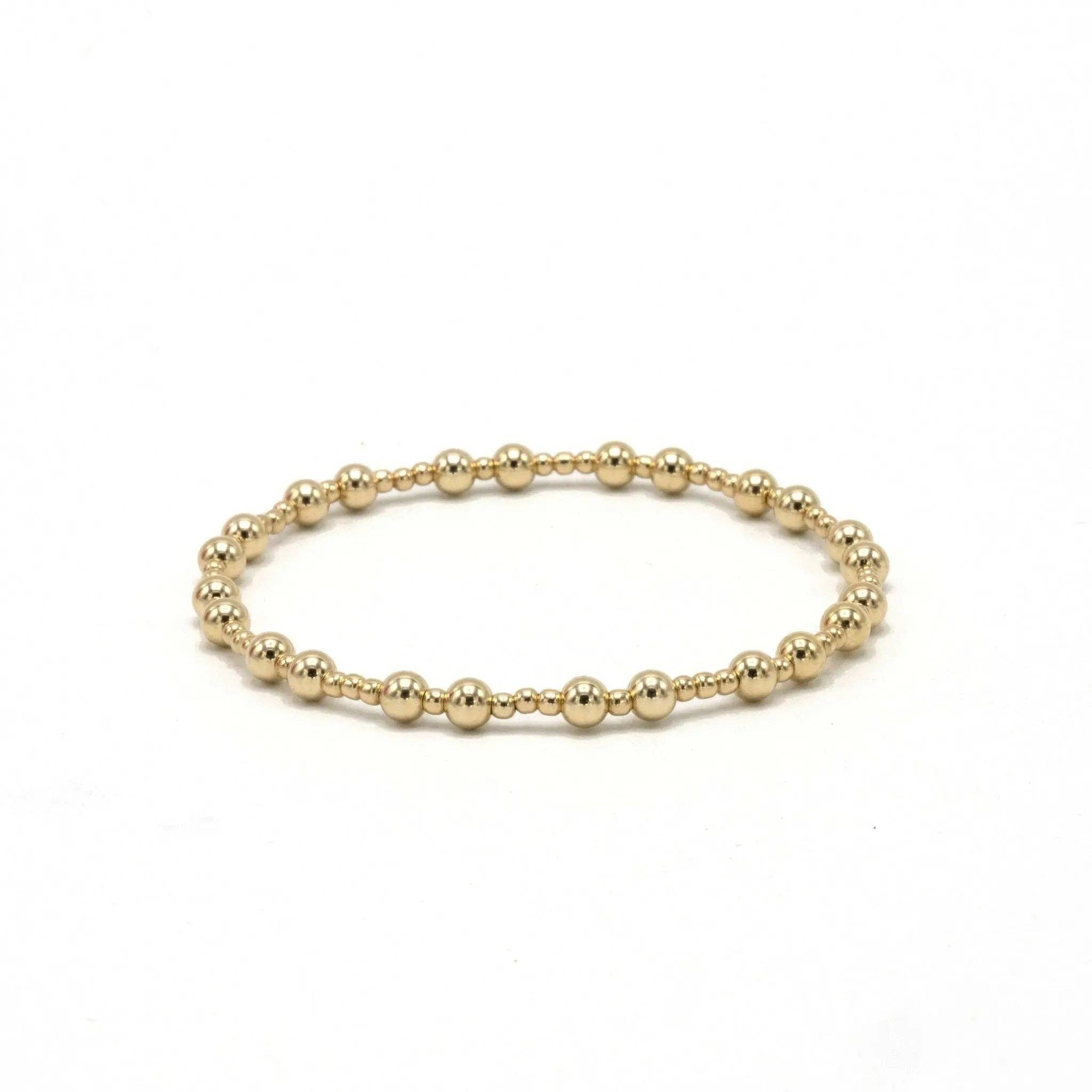 The Charleston 2x4 14k Gold filled Beaded Bracelet: 6.5"