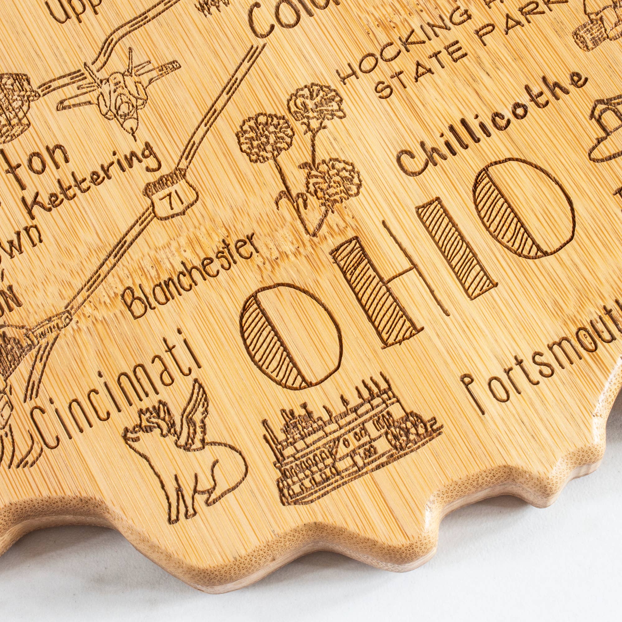 Destination Ohio Cutting Board with Engraved Artwork