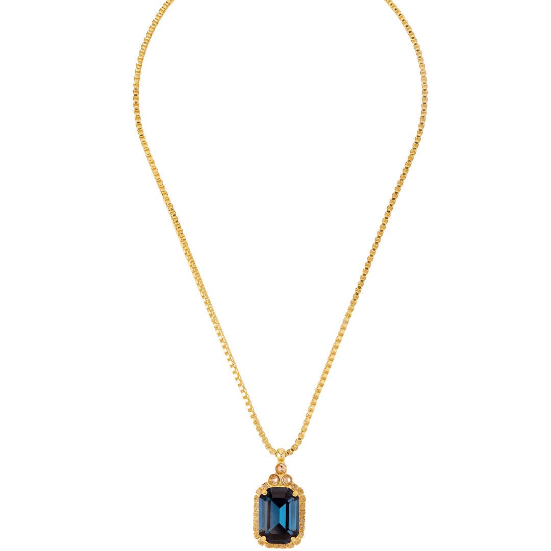 Brynn Embellished Pendant Necklace - NFZ150BGDNM: Blue