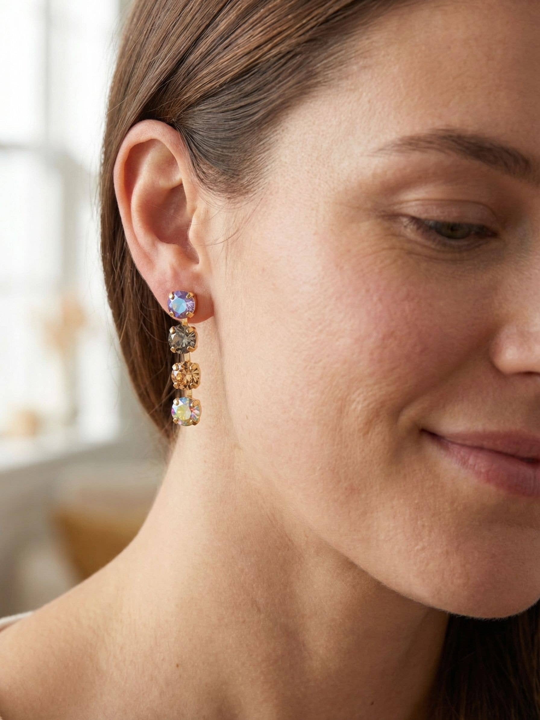 Matilda Dangle Earrings - EFH1BGHNB: Brown