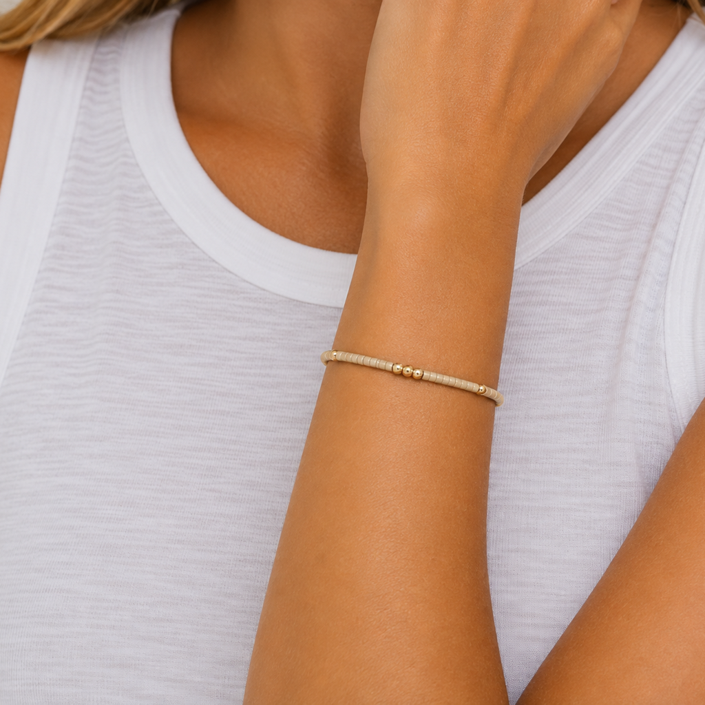 2mm Newport GOLDEN + Gold Filled Waterproof Bracelet: 7"