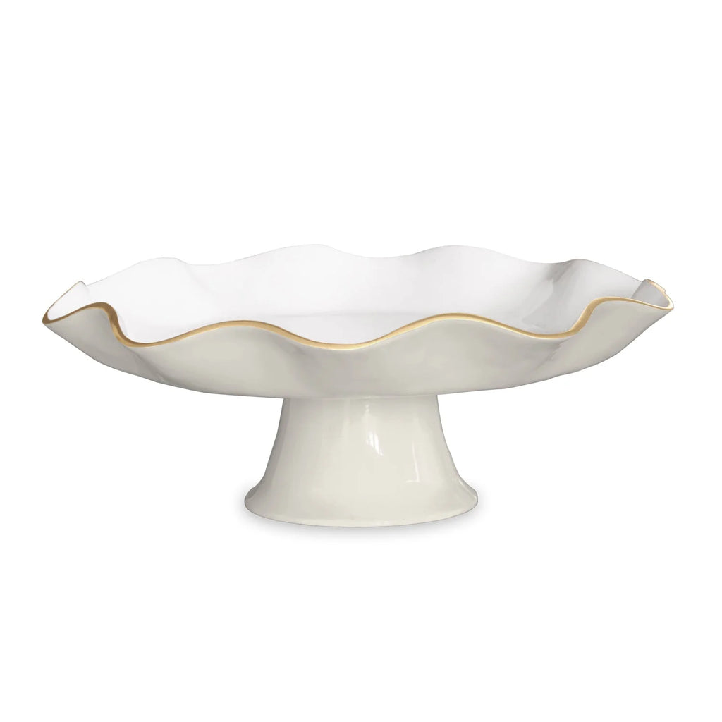 ENCANTO Carola Pedestal Cake Plate | Cream & White