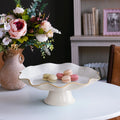 ENCANTO Carola Pedestal Cake Plate | Cream & White