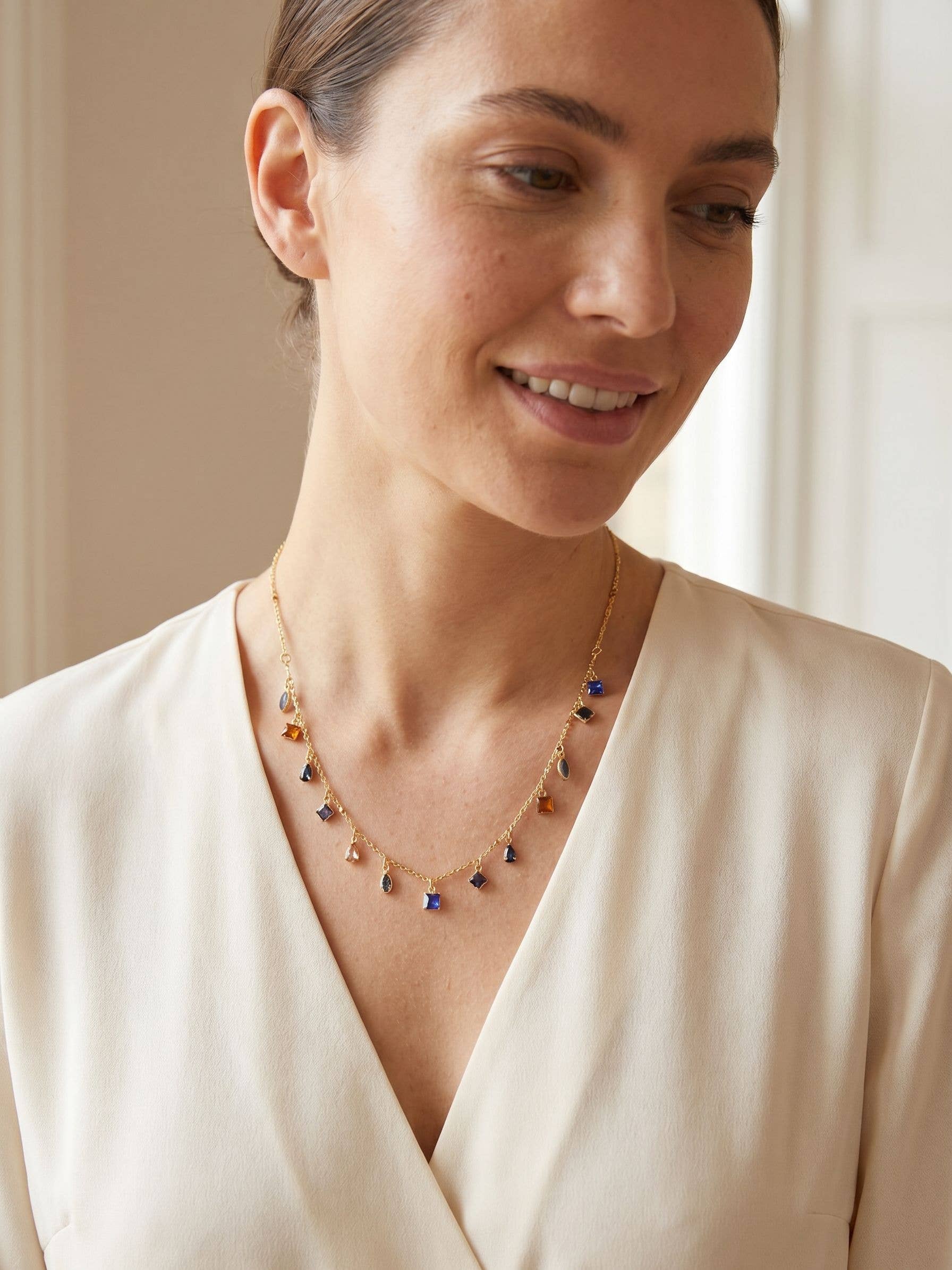 Indie Tennis Necklace - NGI3BGDNM: Blue