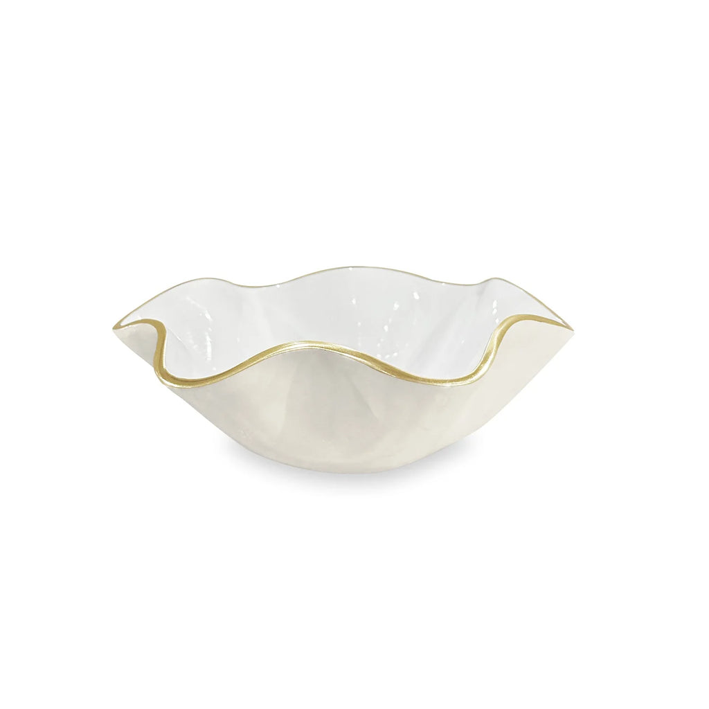 ENCANTO Carola Small Round Bowl | Cream & White