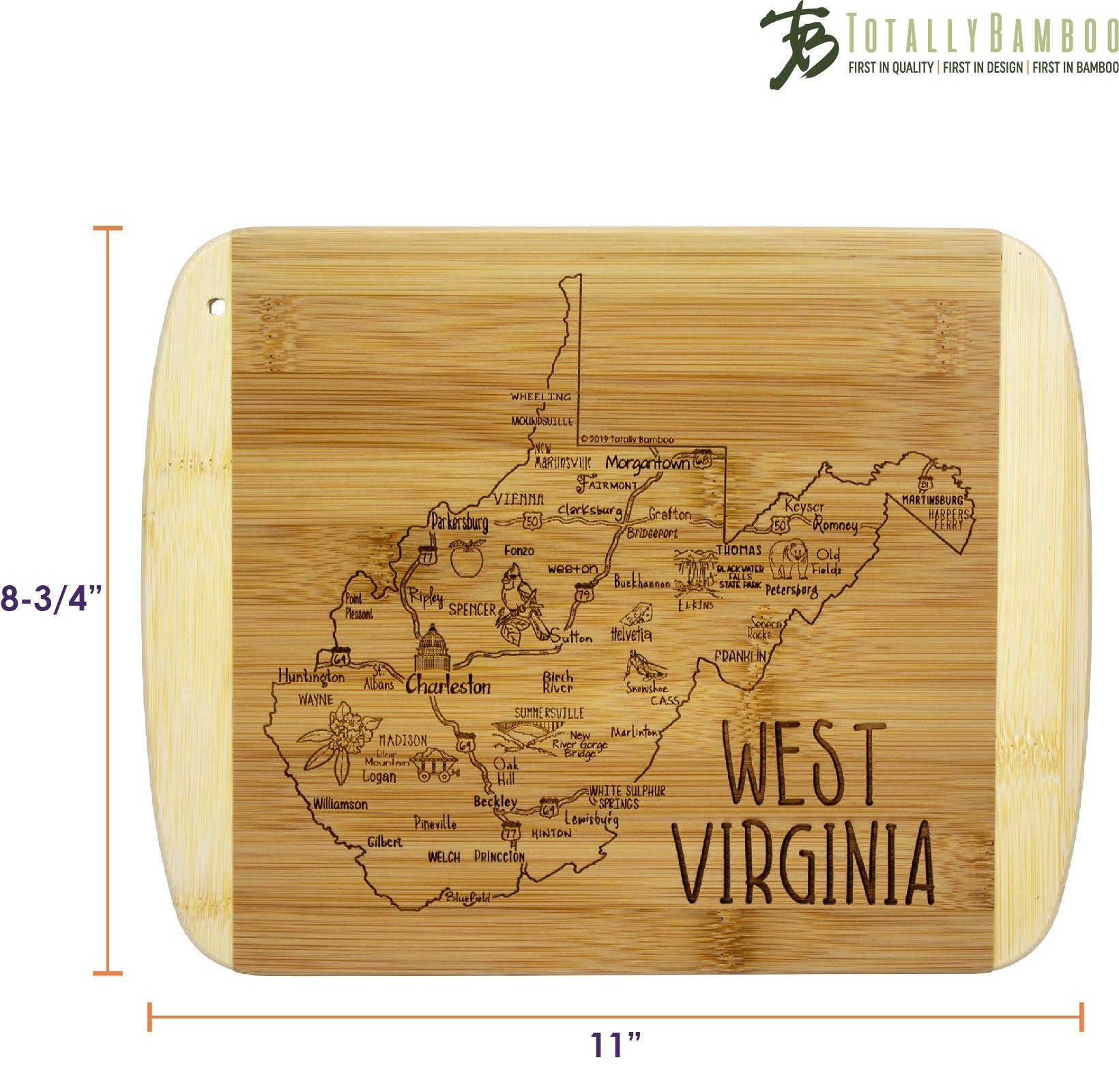 A Slice of Life West Virginia Cutting & Charcuterie Board