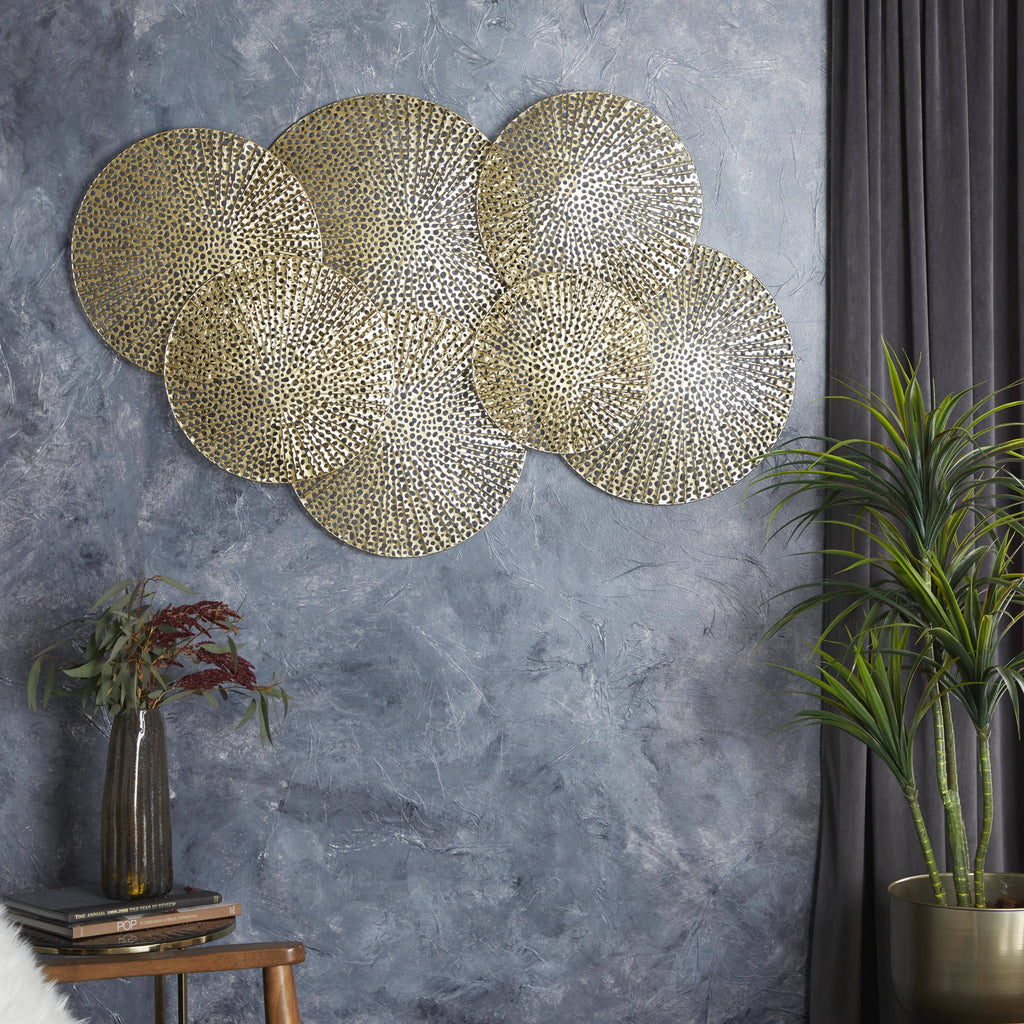 Contemporary Gold Metal Wall Decor - 893829