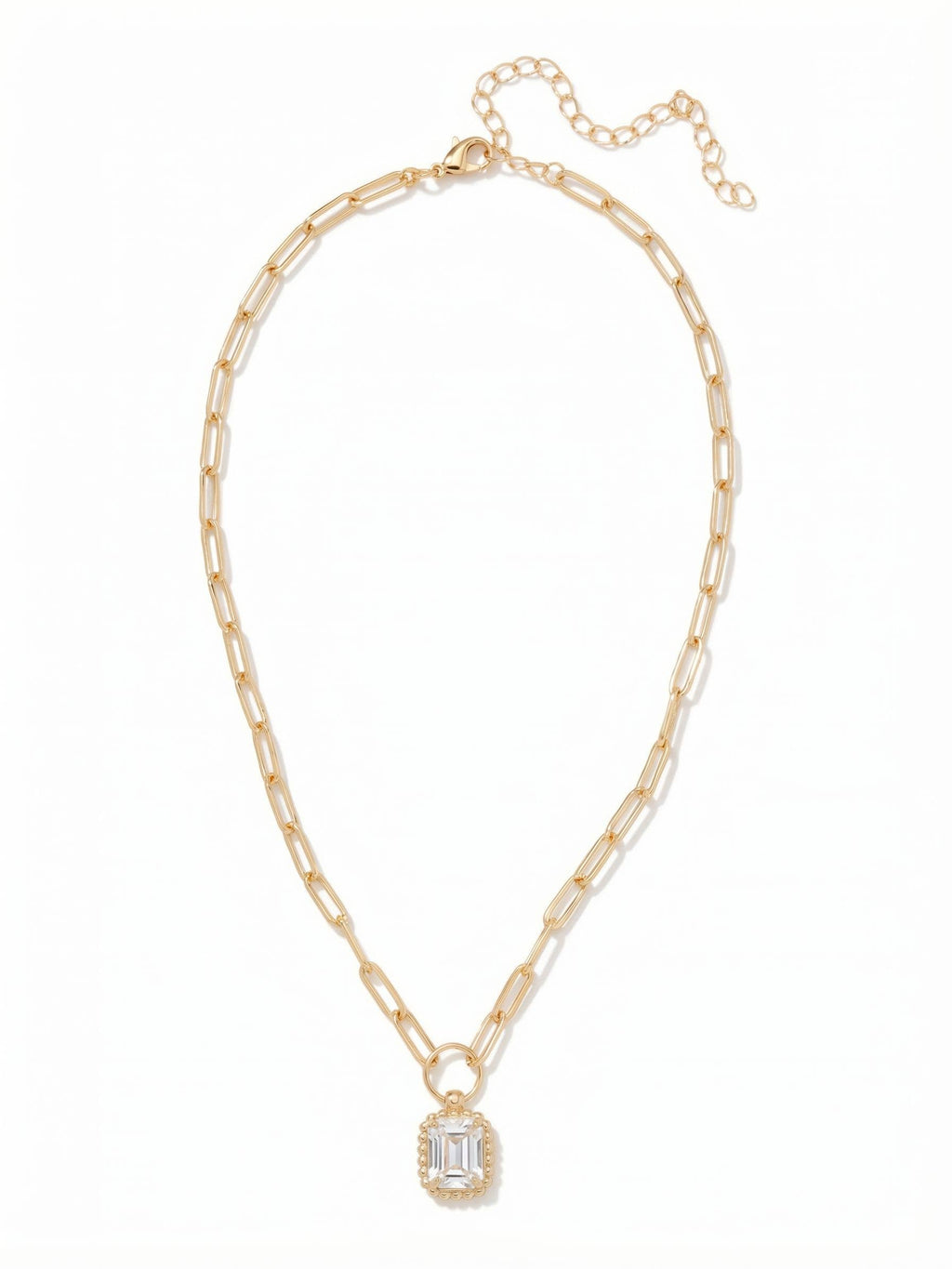 Octavia Scalloped Pendant Necklace - NGA1BGCRY: Clear